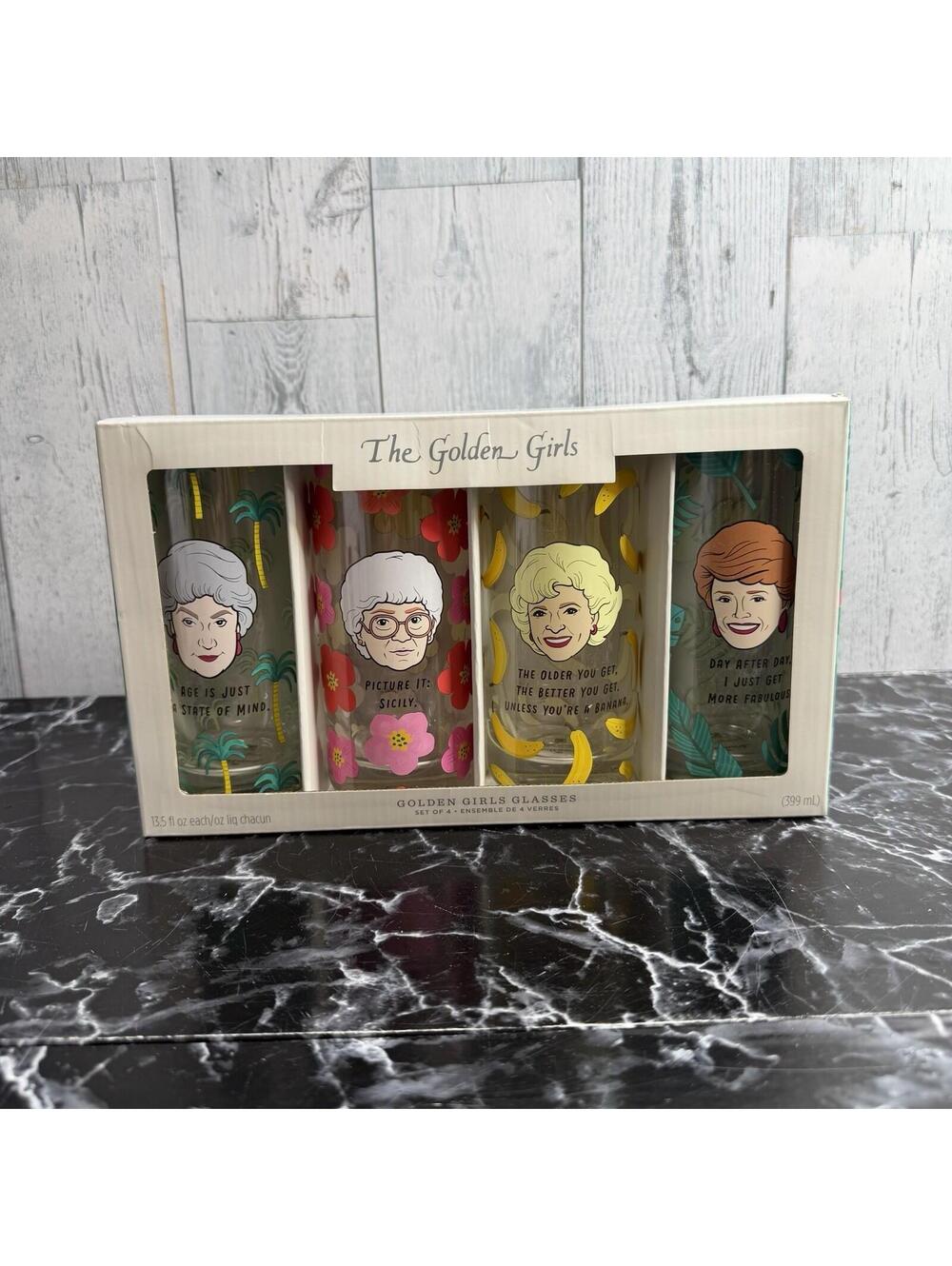 Hallmark The Golden Girls Glasses Set of 4 NOS New Old Stock Drinkware